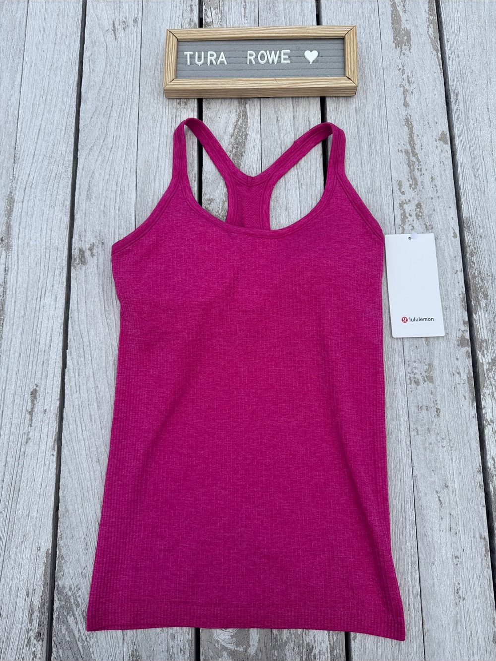 Lululemon Ebb to Street Tank Pink Flare Size 6 NWT